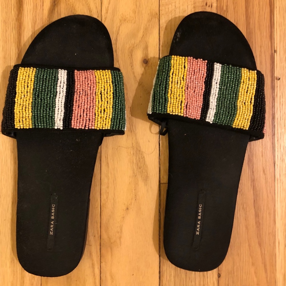 Zara beaded slides